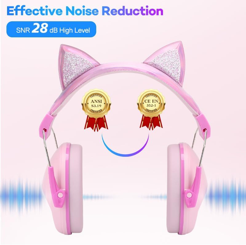Noise Cancelling Headphones for Kids 28 Db, Noise Reduction Ear Muffs Kids Ear Protection for 3-16 Years - Pinl image number 6