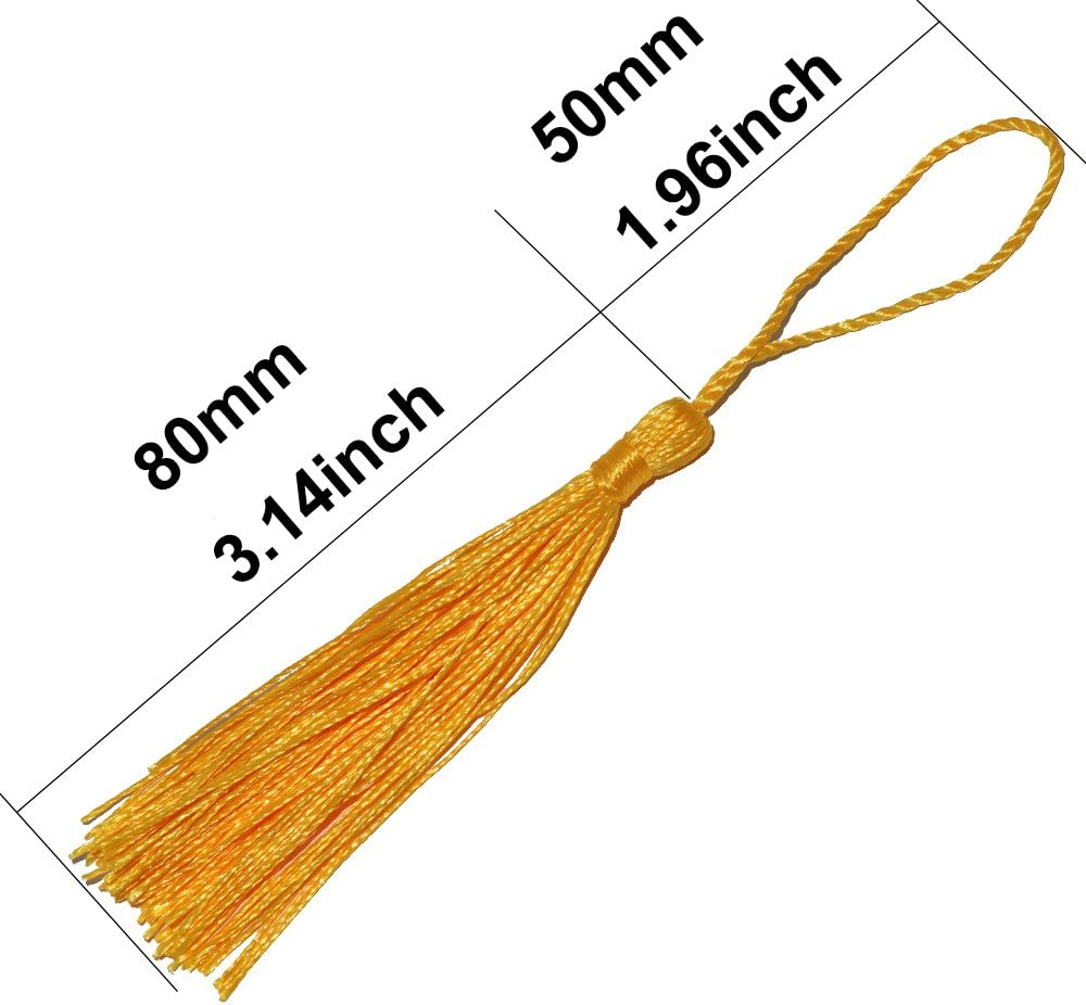 VAPKER 100 Pieces 13Cm/5-Inch Silky Handmade Soft Tassels Floss Bookmark Tassels with 2-Inch Cord Loop for Jewelry Making, DIY Projects, Bookmarks(25 Colors) image number 5