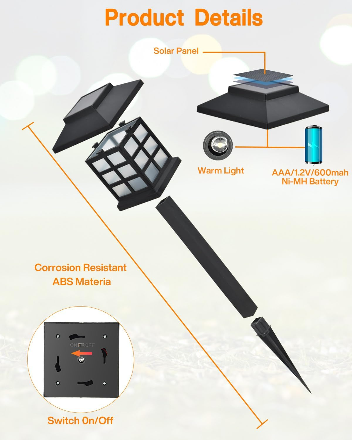 HGNN Solar Lights Outdoor Waterproof, 2 Pack Solar Powered House-Shape Lights, LED Decorative Night Lights for Yard Garden Pathway Lawn Landscape Patio image number 6