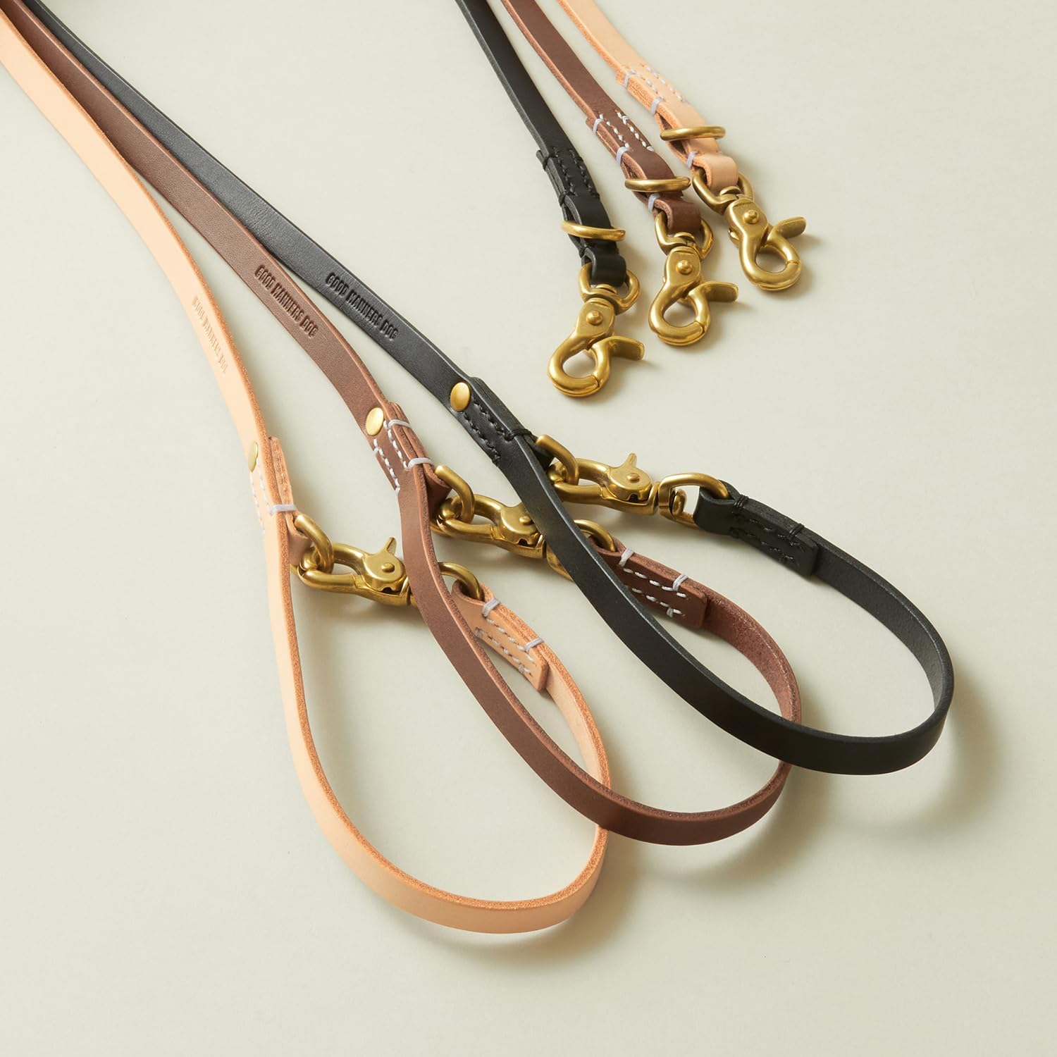 We Original All Leather Lead - Black (M) for Medium and Large Dogs/Good Manners Dog Series image number 4