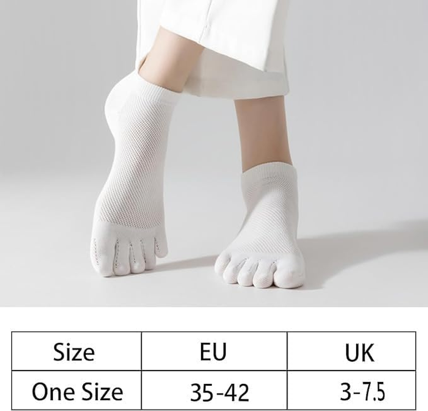 Daelesr 5 Pairs Toe Socks for Women, No Show Sports Socks 4-12, Non Slip Ankle Socks, Breathable Running Socks, Low Cut Liner Socks All Season image number 5