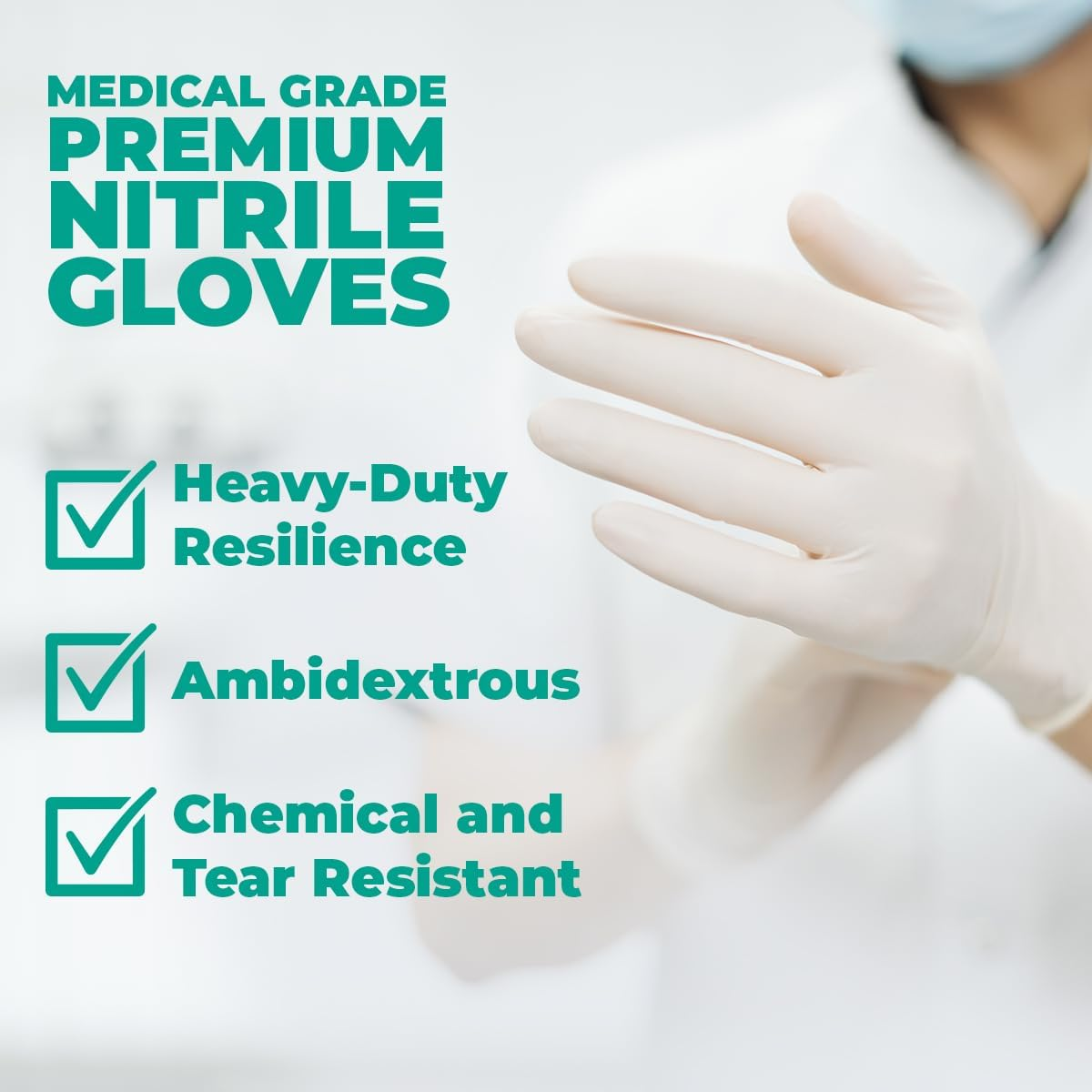 MEDSTOCK White Nitrile Gloves - Medical Examination, Powder/Latex-Free, Non-Sterile, Disposable, Reduces Cross Contamination, Ambidextrous, image number 5
