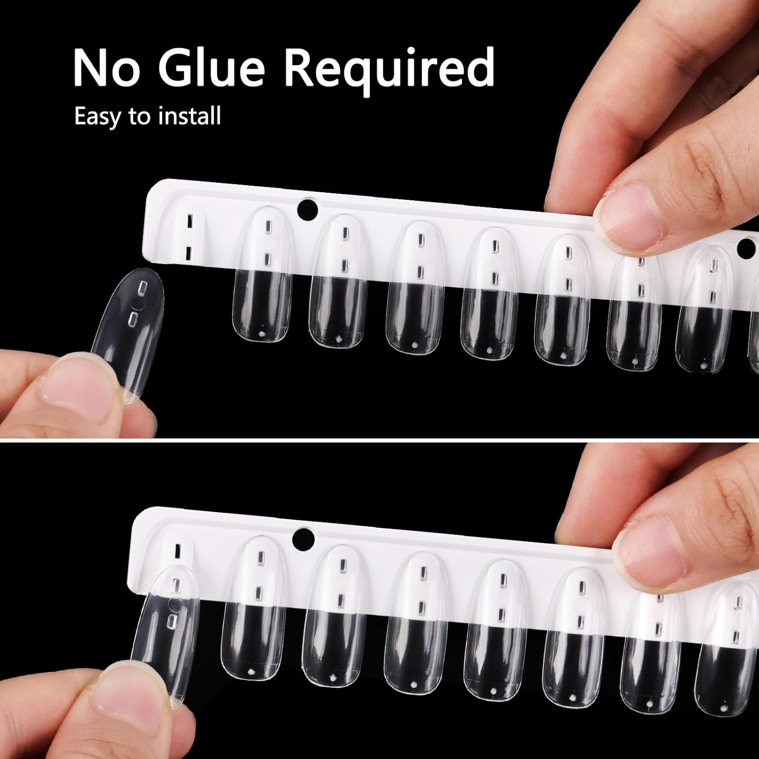 150 Pcs Clear Replacement Nail Tips for C9 C10 Nail Color Display Swatch Book (Transparent) image number 2