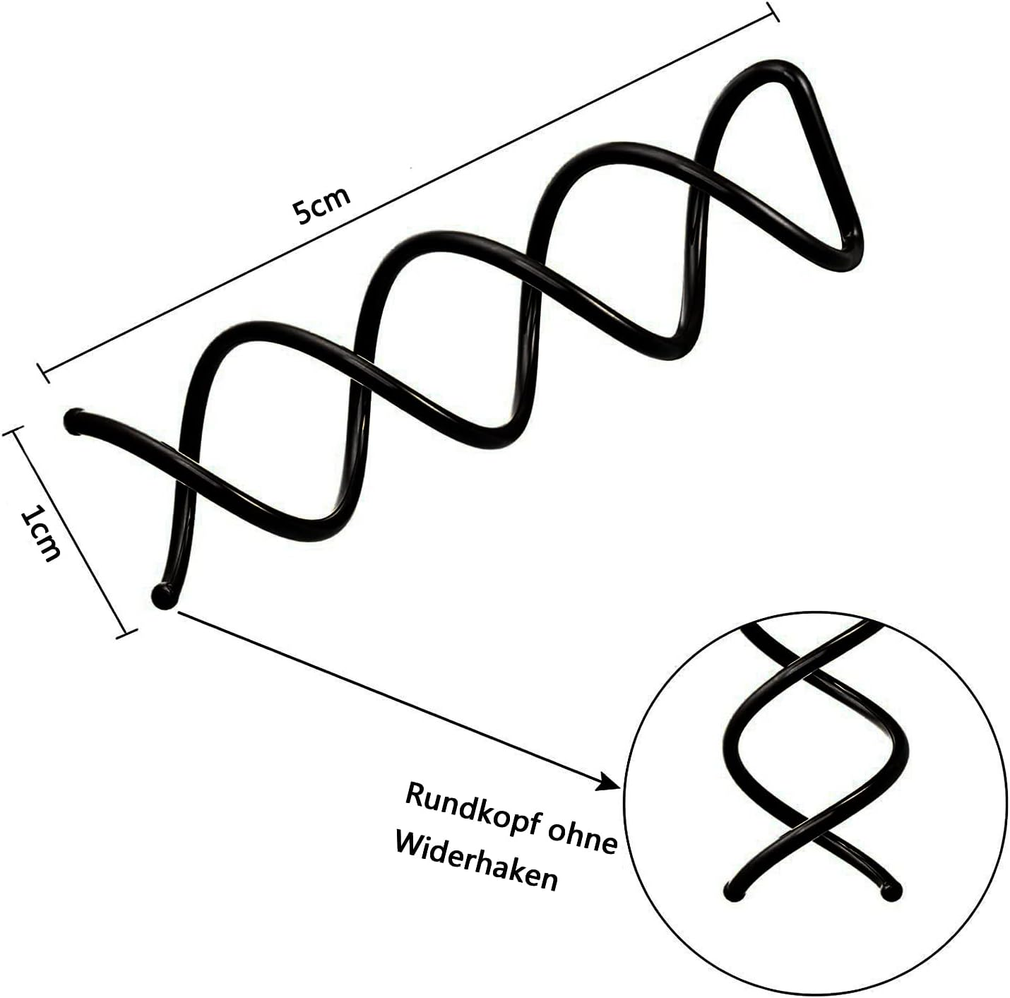 WUDQIJI Spiral Pin Spin Clip Pack of 20 Black Spiral Hair Clips Bun Hair Pin Spiral Hair Pins Spiral Hair Pins Clips for DIY Hair Style Hair Styling image number 3