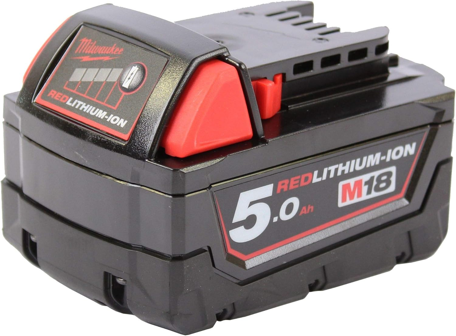 Milwaukee M18B5 M18 5.0Ah Red Lithium-Ion Battery image number 1