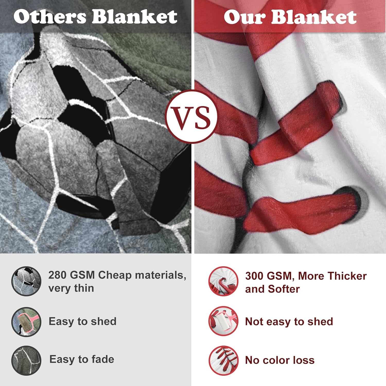 Baseball Blanket for Boys Adults, Baseball Gifts for Boys Baseballs Lovers, Kids Toddlers Teens Sport Baseballs Throw Blanket - 60X80 Inch image number 3