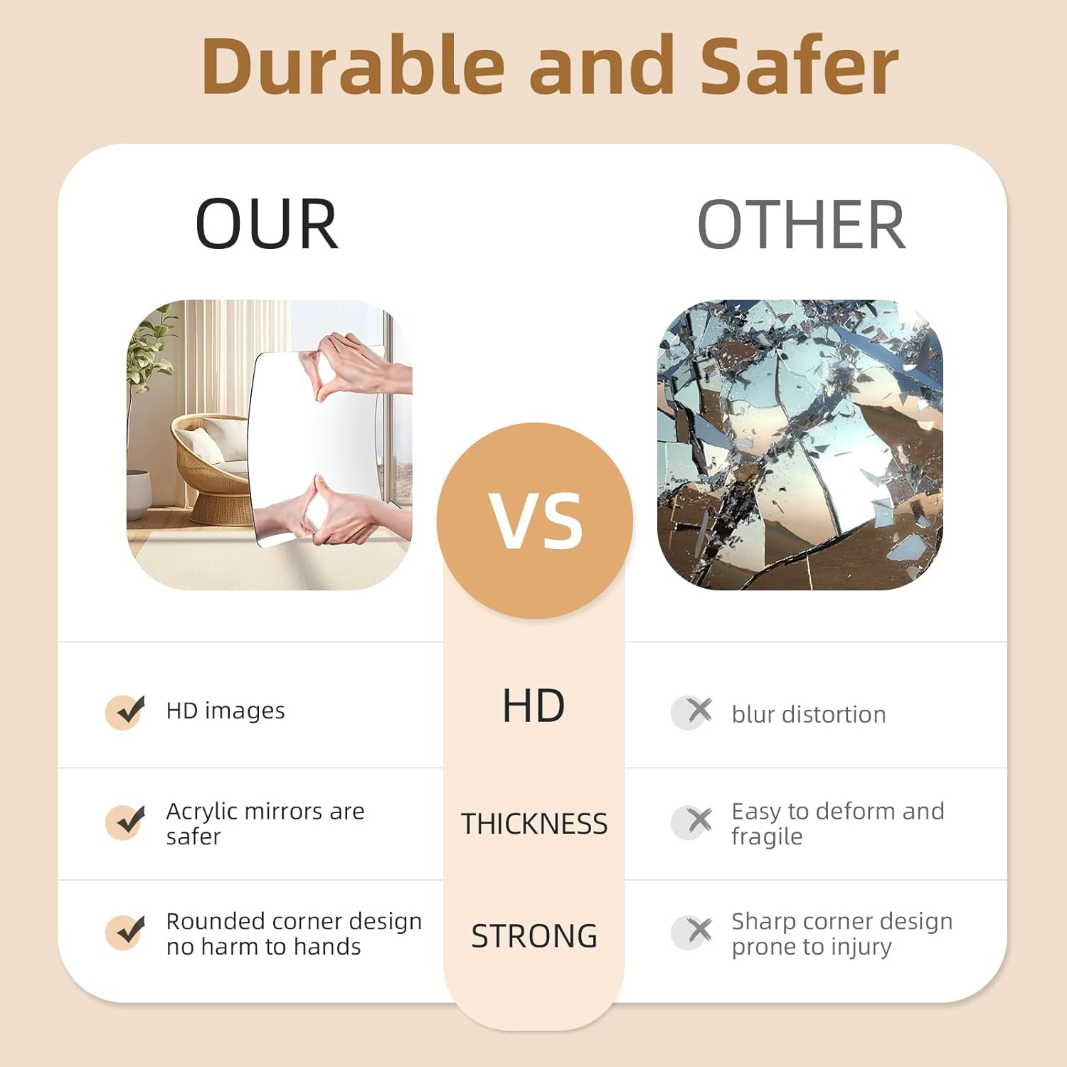 Acrylic round Mirrors, 4 Inch Circle Mirror Tiles Self Adhesive Mirror Stickers for Wall Home Living Room Bedroom Decor, Small Mirrors for Crafts (14, 4 Inch/10Cm)