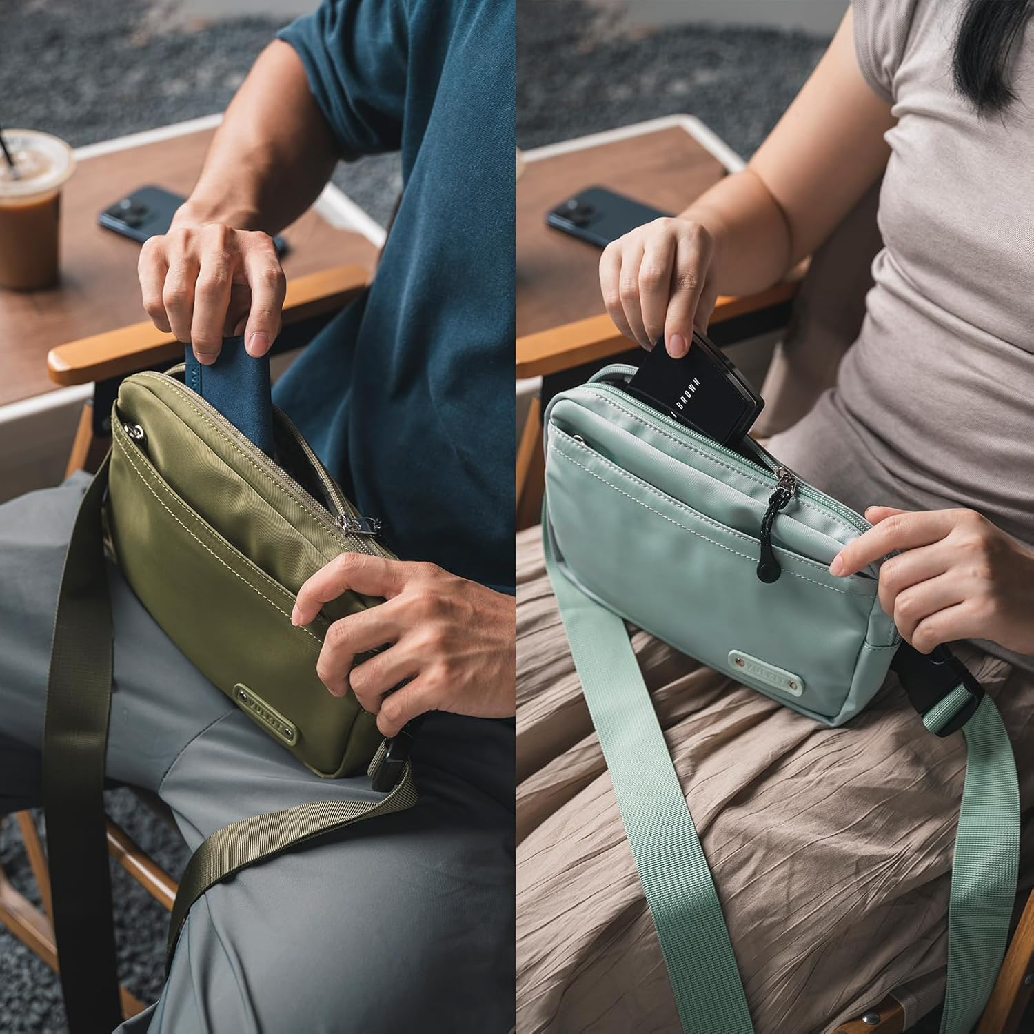 VULKIT Belt Bag Waist Pack for Men or Women Waterproof Fashion Bum Bag Crossbody Fanny Packs with Adjustable Strap Aquamarine - Blue image number 6