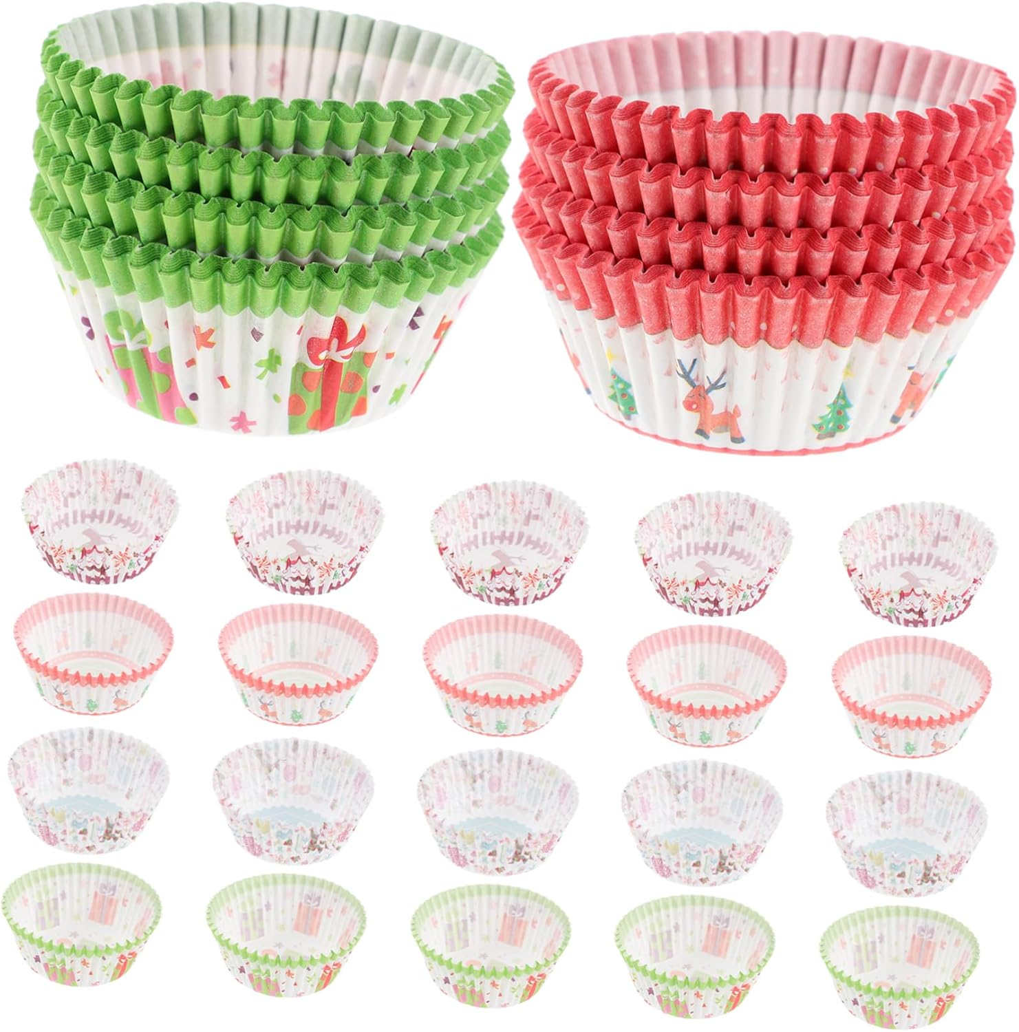 Mini Cake Liners Patterned Paper Cupcake Liners Small Cupcake Wrappers Baking Cake Cups Food-Grade Material image number 3