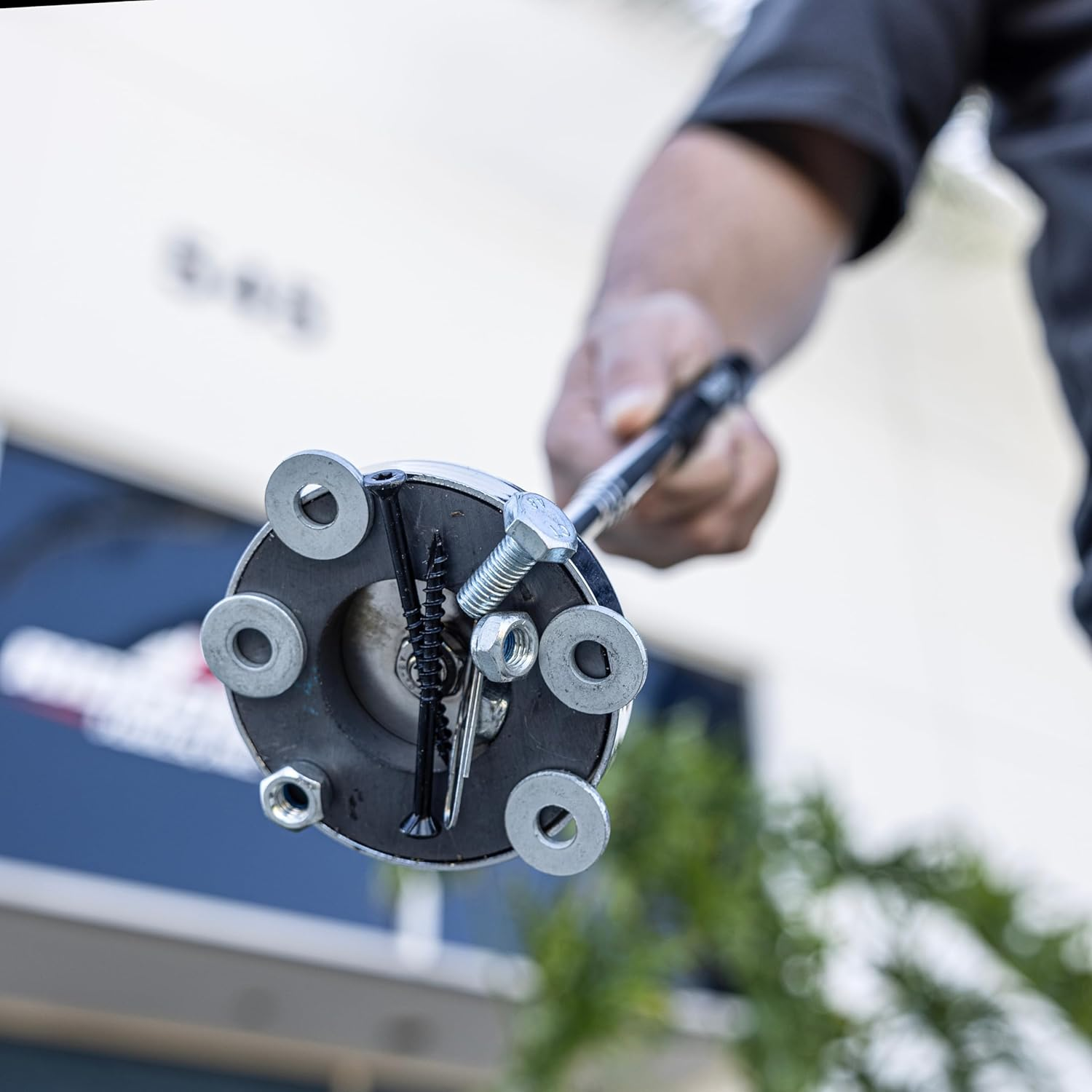 Neiko 53426A 35LB Magnetic Pick up Tool, Large Magnet with 3.3" Head, Extendable Magnetic Sweeper on a Stick up to 33.5 Inches, Nail Finder Pickup Tool, 5 Section Stainless Steel Shaft (Pack of 2) image number 2