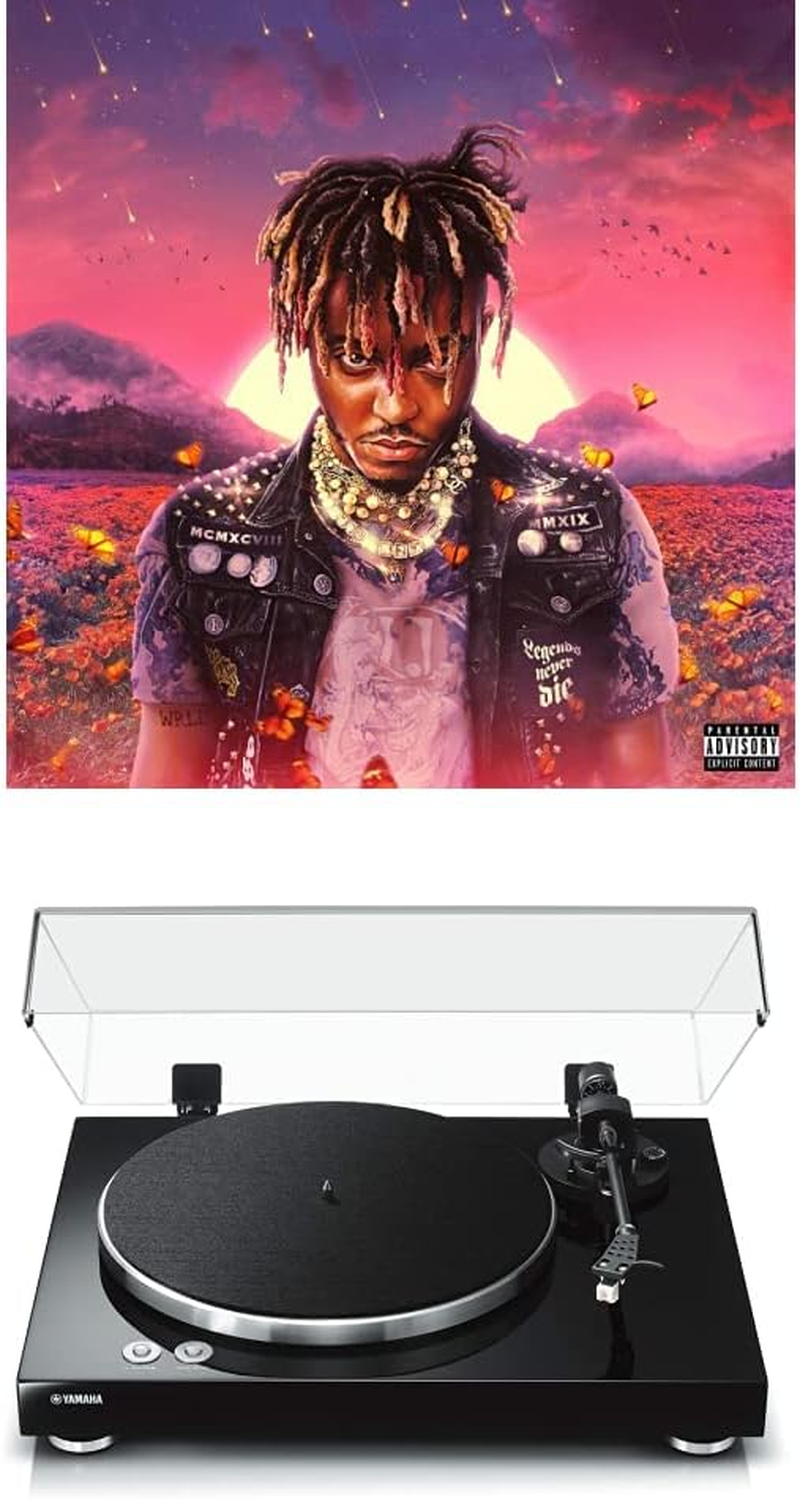 Yamaha TT-S303 Black Turntable and Juice Wrld - Juice Wrld Legends Never Die Double Vinyl Album [Bundle]