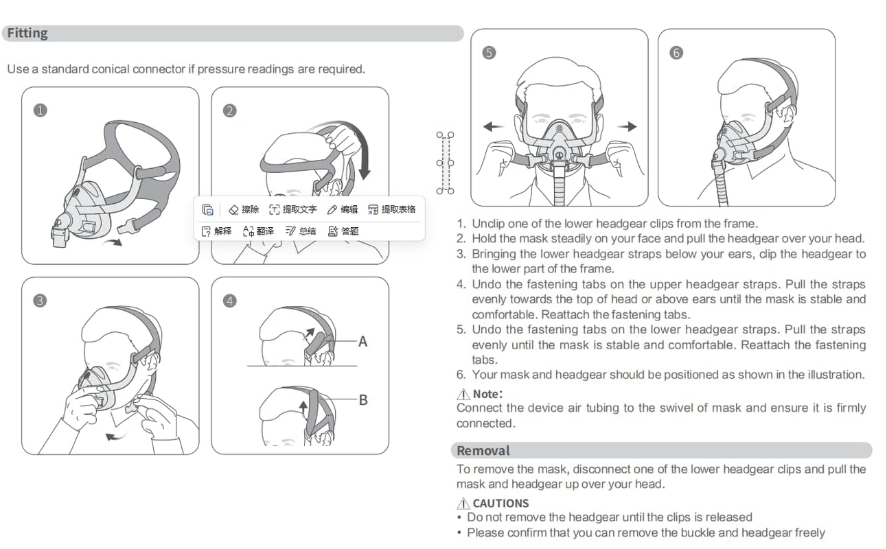 CPAP Full Face Mask Replacement Kit, Comfort Series Nasal Mask Assembly, 3 Sizes to Choose from (L) image number 1
