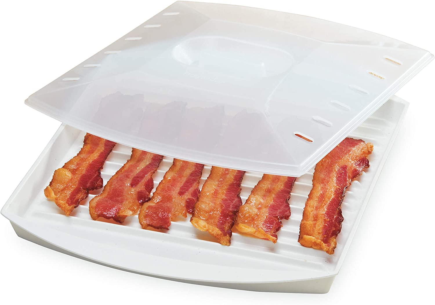 Progressive Prep Solutions by Microave Bacon Grill with Cover Large Microwave Bacon Grill White image number 1
