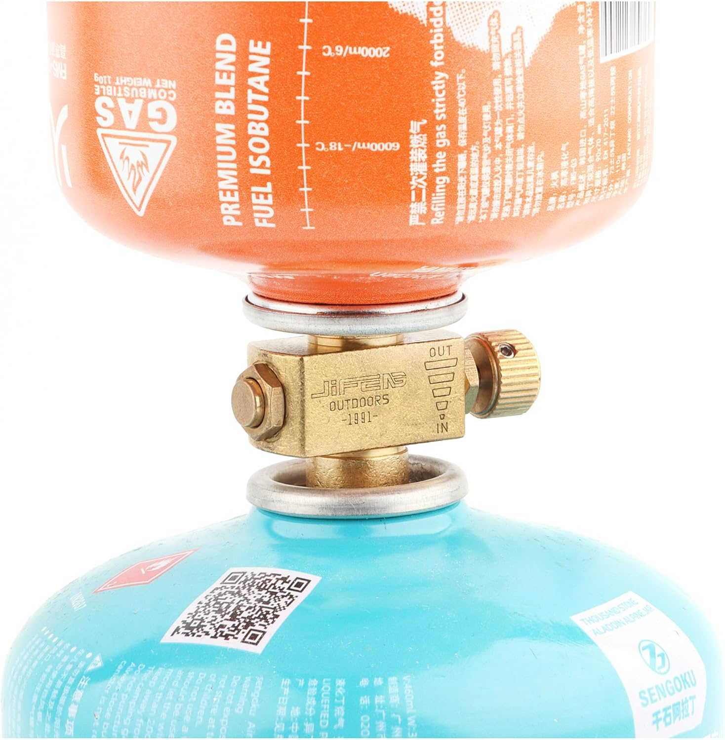 JIFENG Gas Refill Adapter Camping Stove Canister Isobutane/Butane Refill Adapter Lindal Valve Refill Adapter Fuel Refill Camping Canister Shifter image number 5