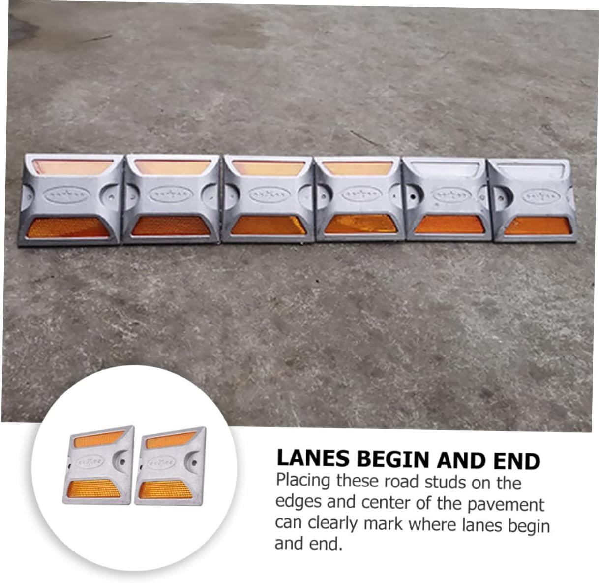 FONDOTIN 2Pcs Reflective Road Pavement Marker Driveway Marker Reflectors Reflective Nails for Driveway Safety image number 6