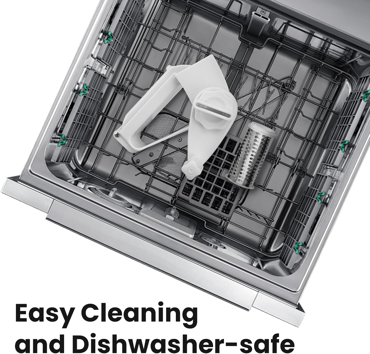 Rotary Cheese Grater with Handle for Vegetables, Chocolate, Hard Cheese & Nuts - White image number 1