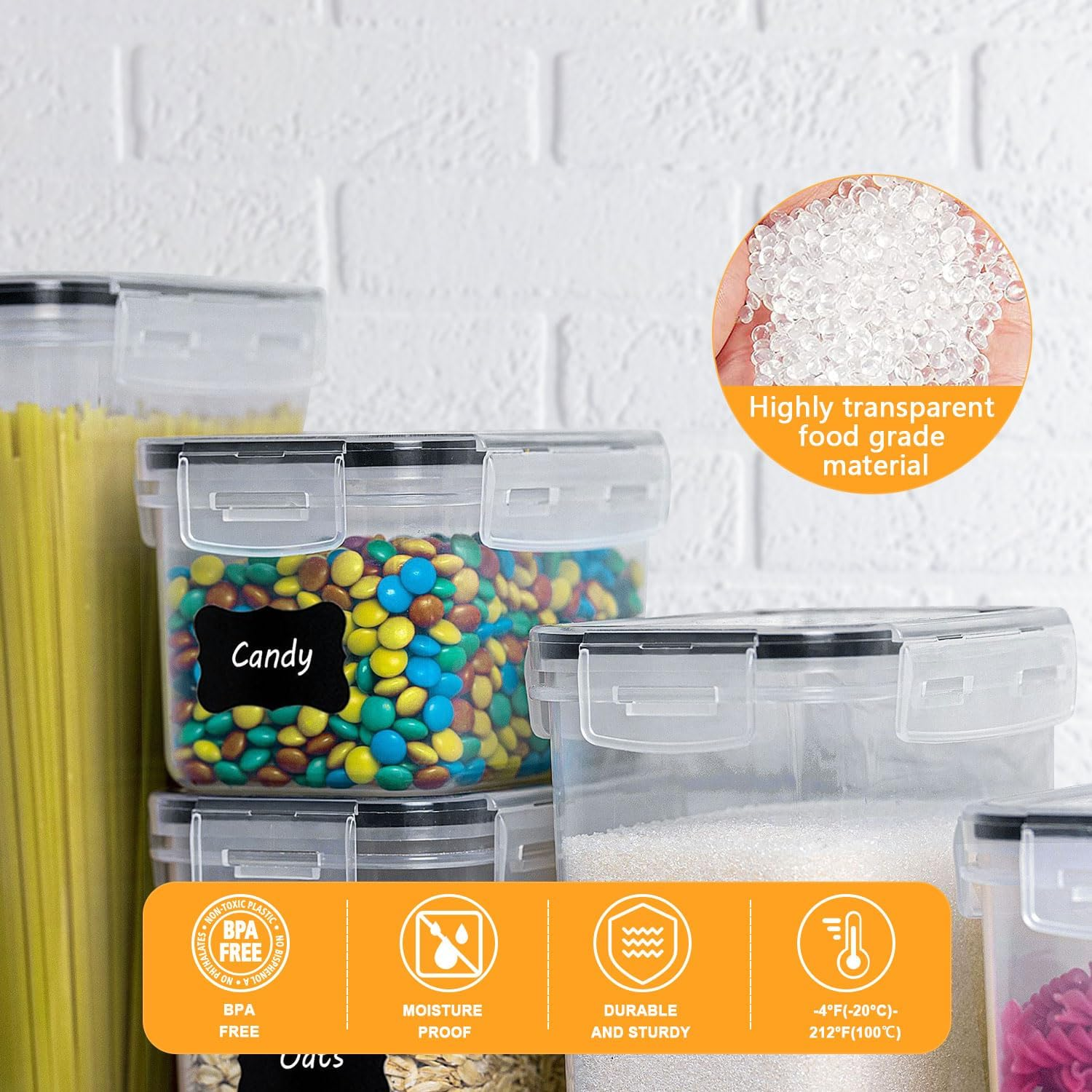 24 Pcs Airtight Food Storage Containers with Lids Clear Food Storage Containers Kitchen Pantry Organizers Storage Containers Bpa-Free Plastic Food Storage Box Food Canisters with Lids Airtight image number 2