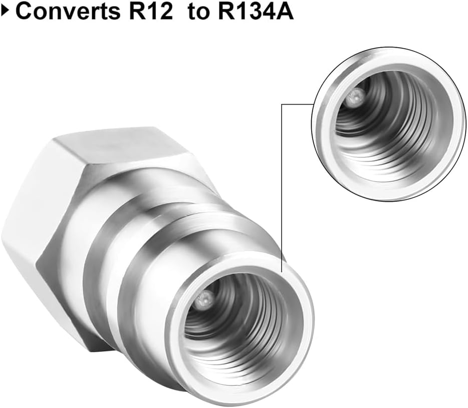4Pc VA-LH11 A/C R-12 to R-134A Retrofit Conversion Adapter Fitting for 1/4 SAE Thread Low High Side Conversion