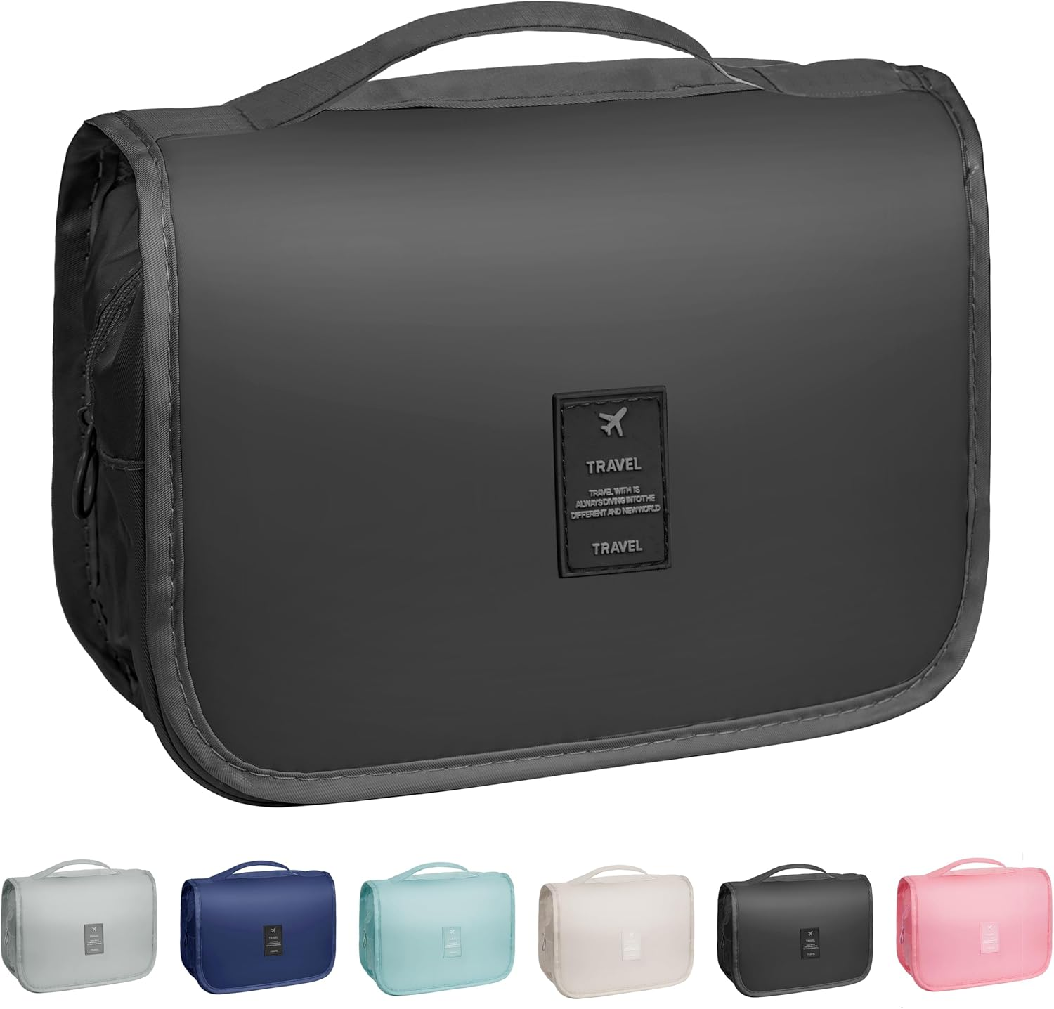 YEMEDA Toiletry Bag Travel Bag with Hanging Hook, Waterproof Capacity Hanging Multifunctional Makeup Bag for Toiletries, Portable Cosmetic Bag Travel Organizer for Women and Men, A6-Royal Blue, Travel