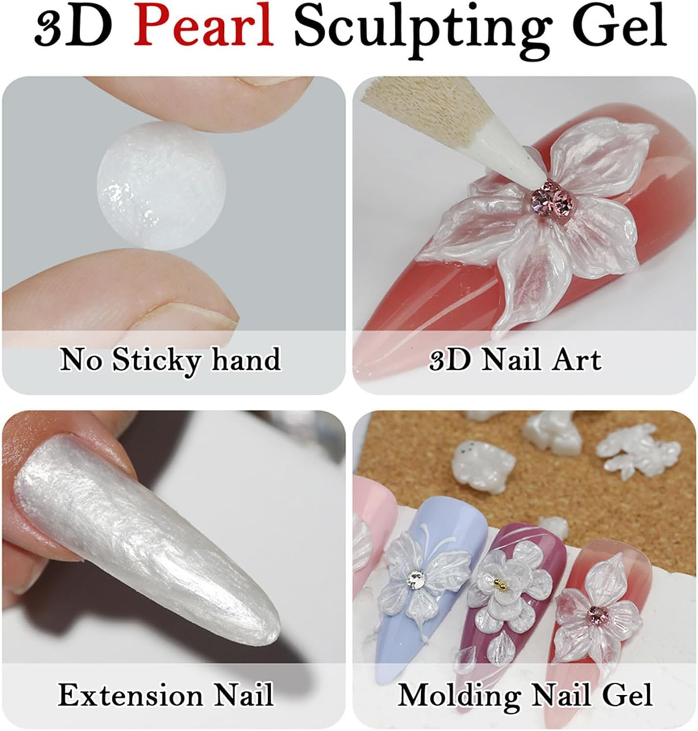 Hard Gel for Nails, Non-Sticky Nail Enhancement Gel for Women, Ideal Beauty Accessory for Everyday Use, Practice, Special Occasions, Weddings, Parties, and Festive Fashion image number 1