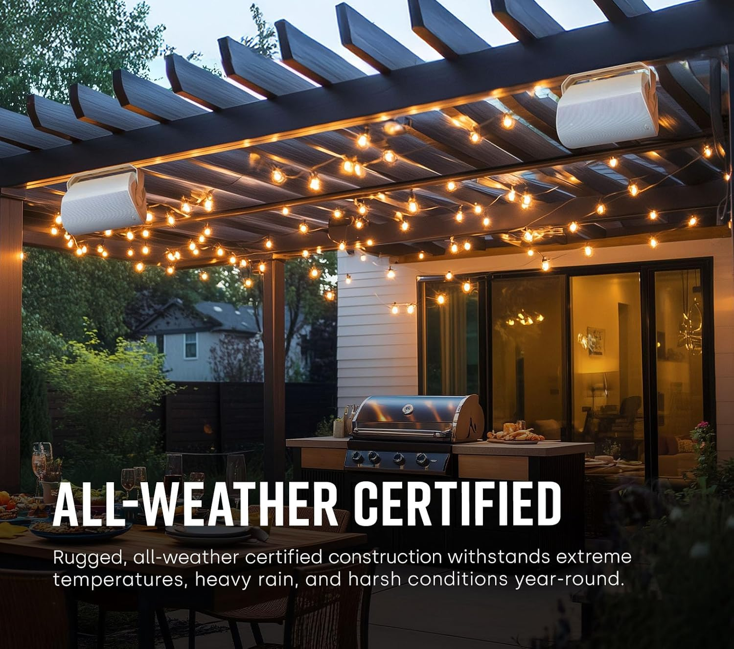 Polk Audio Atrium 5 Outdoor Speakers Black with Powerful Bass, All-Weather Durability, Broad Sound Coverage, Speed-Lock Mounting System, Pair, White image number 1