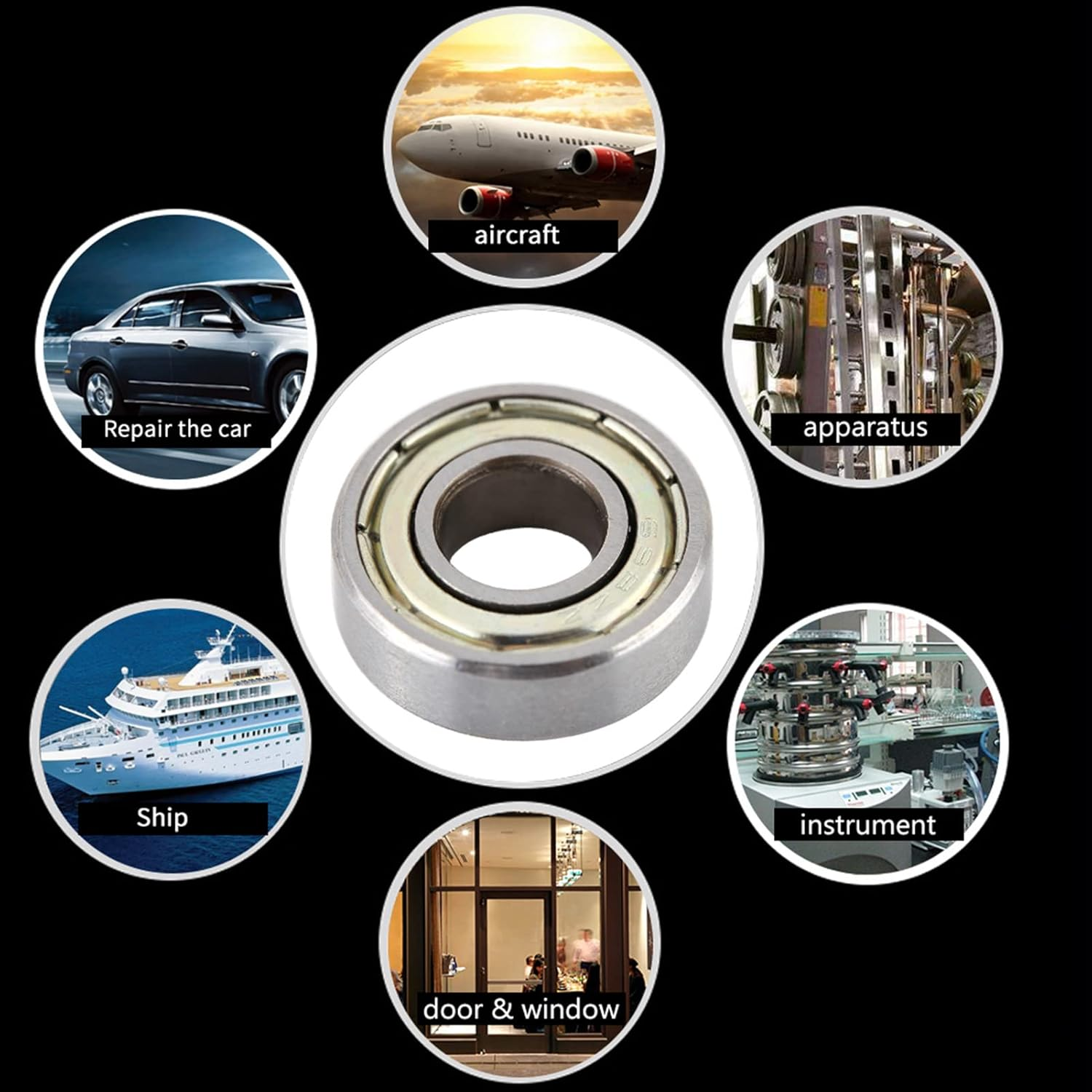 Bearing Steel High Efficiency Low Noise Miniature 698ZZ Ball Bearings for Industrial Machines, Cars [8X19X6Mm] image number 6