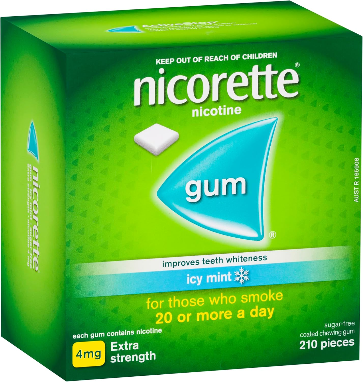 Nicorette Quit Smoking Extra Strength Nicotine Gum Icy Mint 210 Pack image number 3
