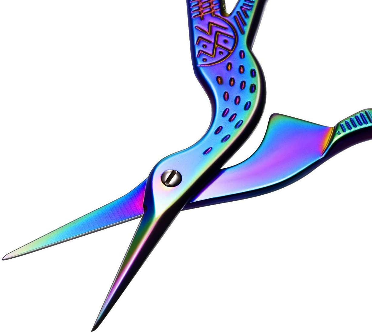 2PCS Vintage Stork Shape Sewing Scissors Stainless Steel Tailor Scissors Sharp Sewing Shears for Embroidery, Sewing, Craft, Art Work & Everyday Use (Colorful) - Colorful image number 5