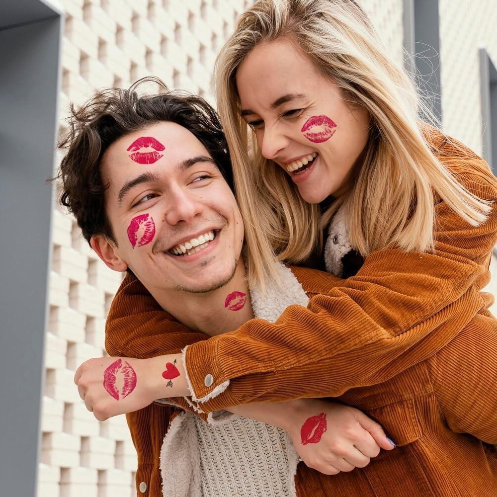 10 Sheets Halloween Lips Print Face Tattoo Stickers for Adults, Men, Women, Girls, Children, Halloween Party Make-Up image number 1