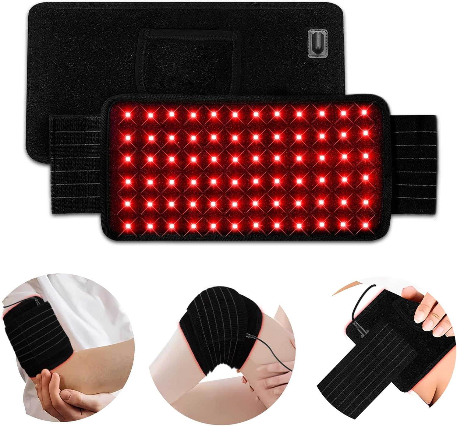 Red Light Lamp Wristband, 72Leds Red LED Light with Timer Function(10/20/30Mins), Brightness Level Adjustment Infrared Lamp for Living Room/Bedroom/Office image number 2