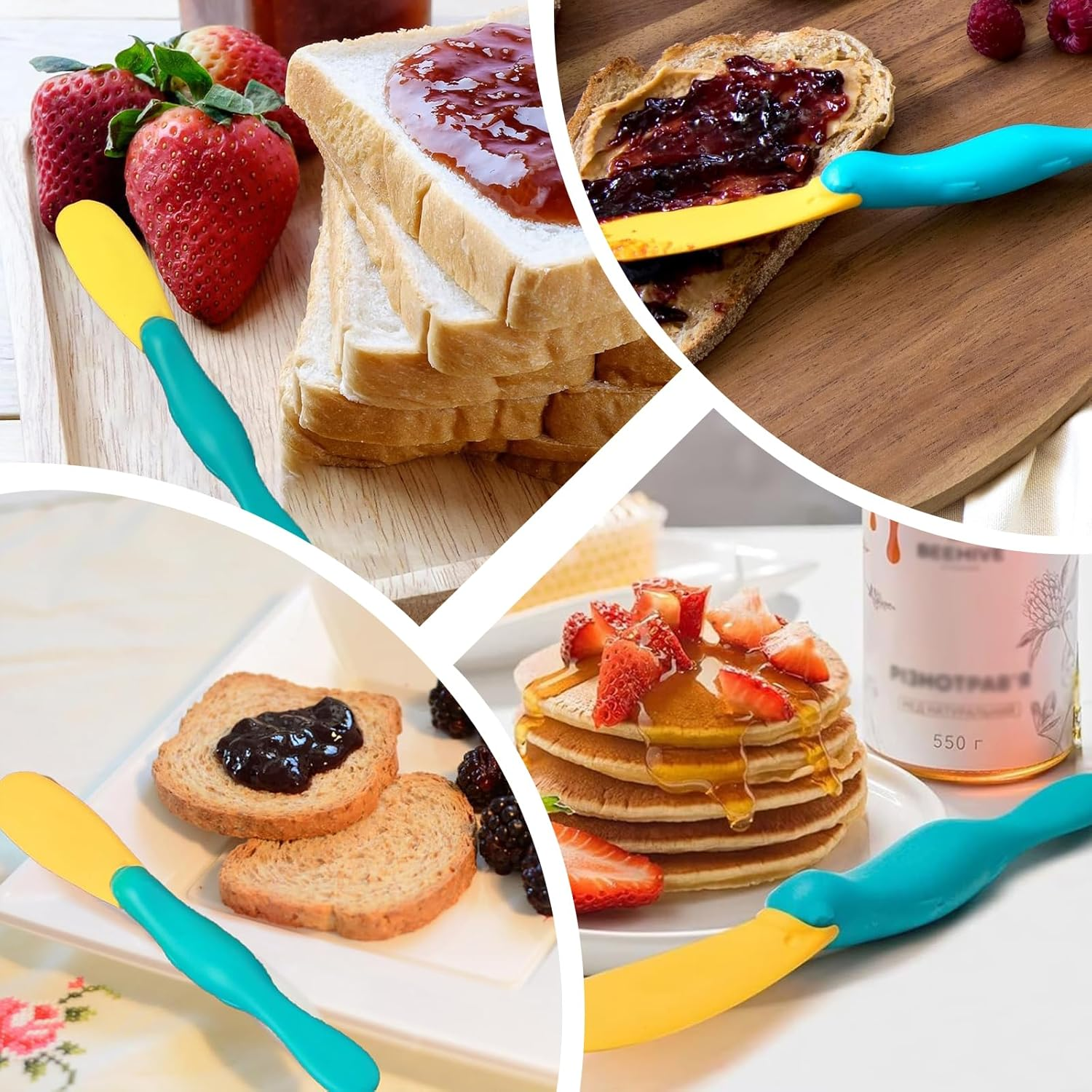 6 Pcs Adorable Platypus Jam Spoon, Silicone Toast Spread Stick, Cheese & Butter Sauce Scraper, Kitchen Baking Tools, Mixing Scraper, Seasoning Brush Knife, Crepe Spreader, Bpa-Free, 100% Food Safe (6) image number 4