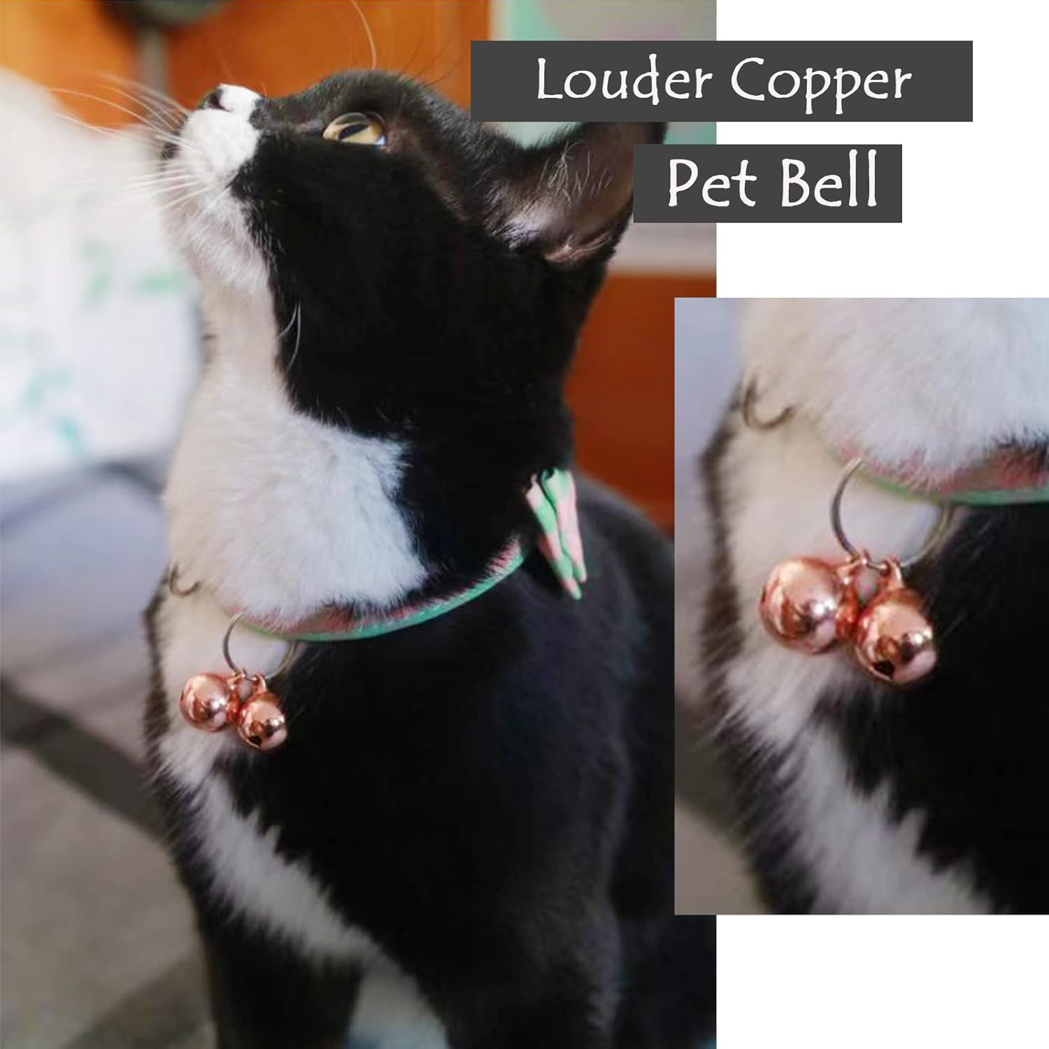 SJANE 4 Pack Cat & Dog Copper Bells - Pet Tracker Training | Pet Collar Accessories | save Birds & Wildlife