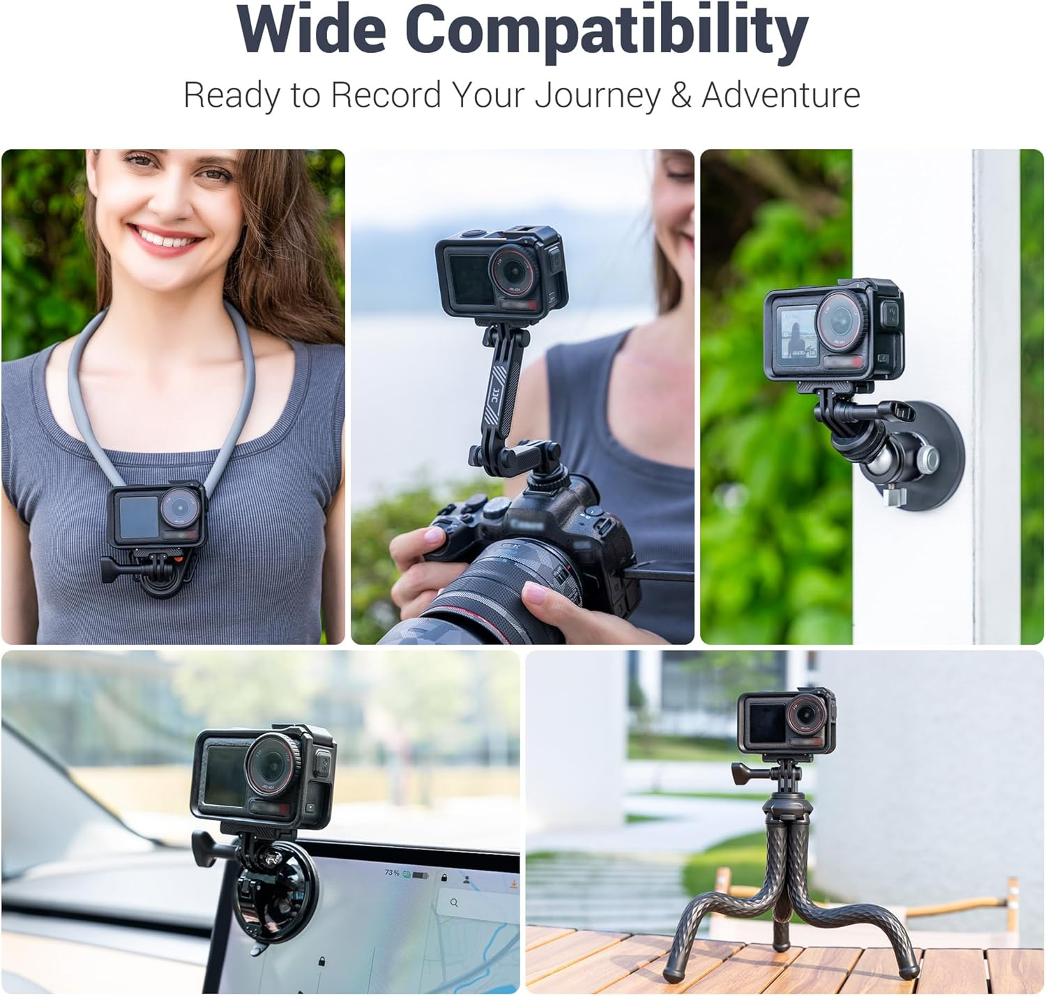 JJC Magnetic Quick Release Adapter for DJI OSMO Action 5 Pro 4 3, with 1/4&rsquo;&lsquo;-20 Screw Hole & Folding Action Camera Extension Adapter Claw Ports Compatible with Action5 Pro 4 3, OSMO 360 image number 5