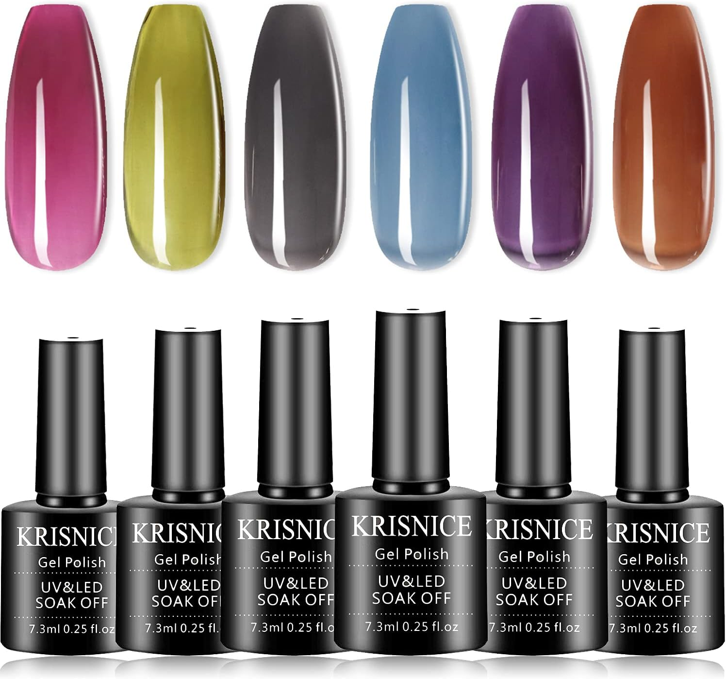 KRISNICE Glass Cat Eye Gel Nail Polish, 7.3Ml Silver Grey Glitter Moonlight Cat Eye Effect Soak off UV LED Gel Polish for Nail Art Manicure Salon Home DIY(KMY1-004-04)