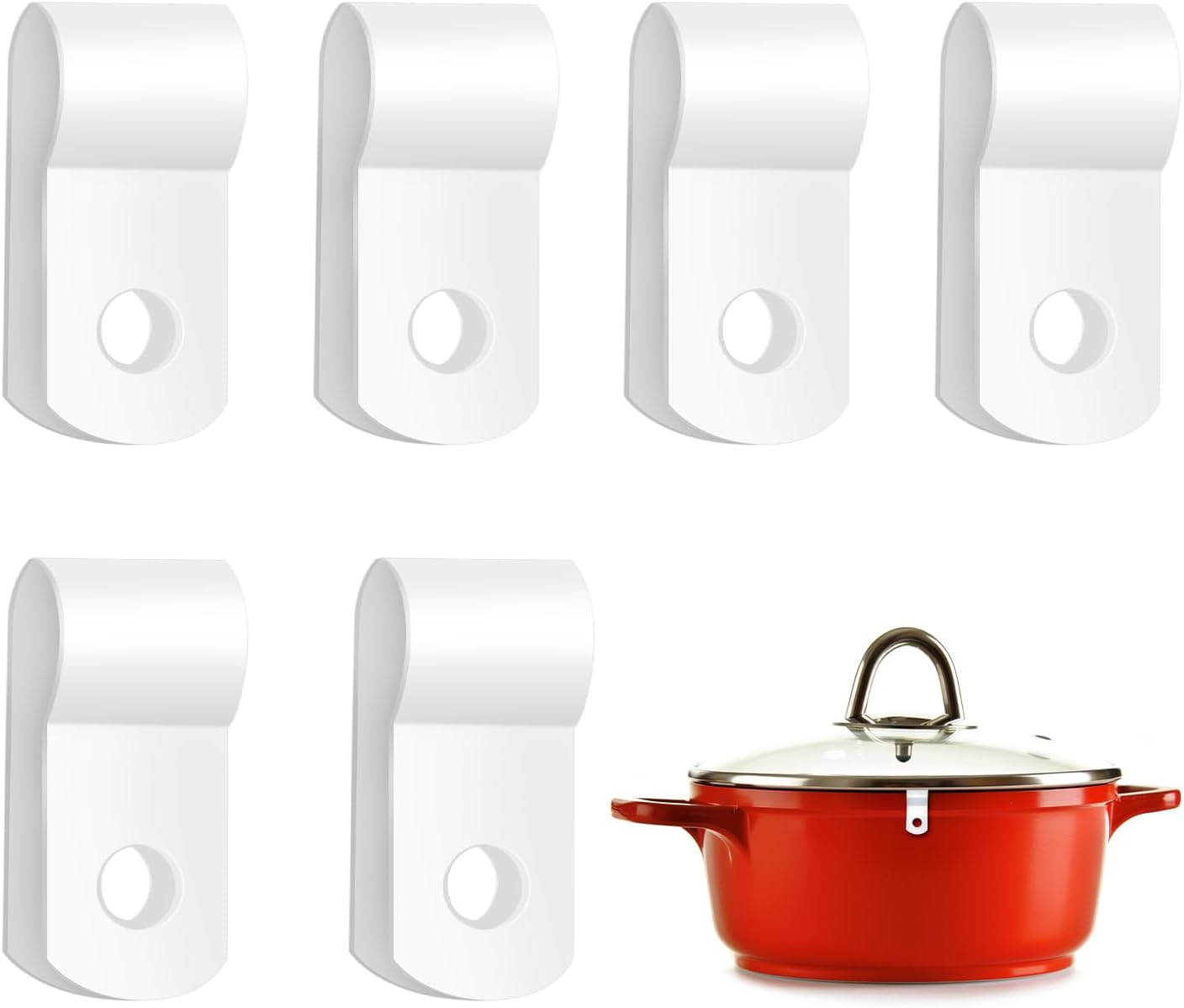 6Pcs Dutch Oven Lid Protector Clips, Cookware Protector Replacement Clips Stacking and Storage Plastic Bumpers Protective Clips for Dutch Oven Pots image number 5