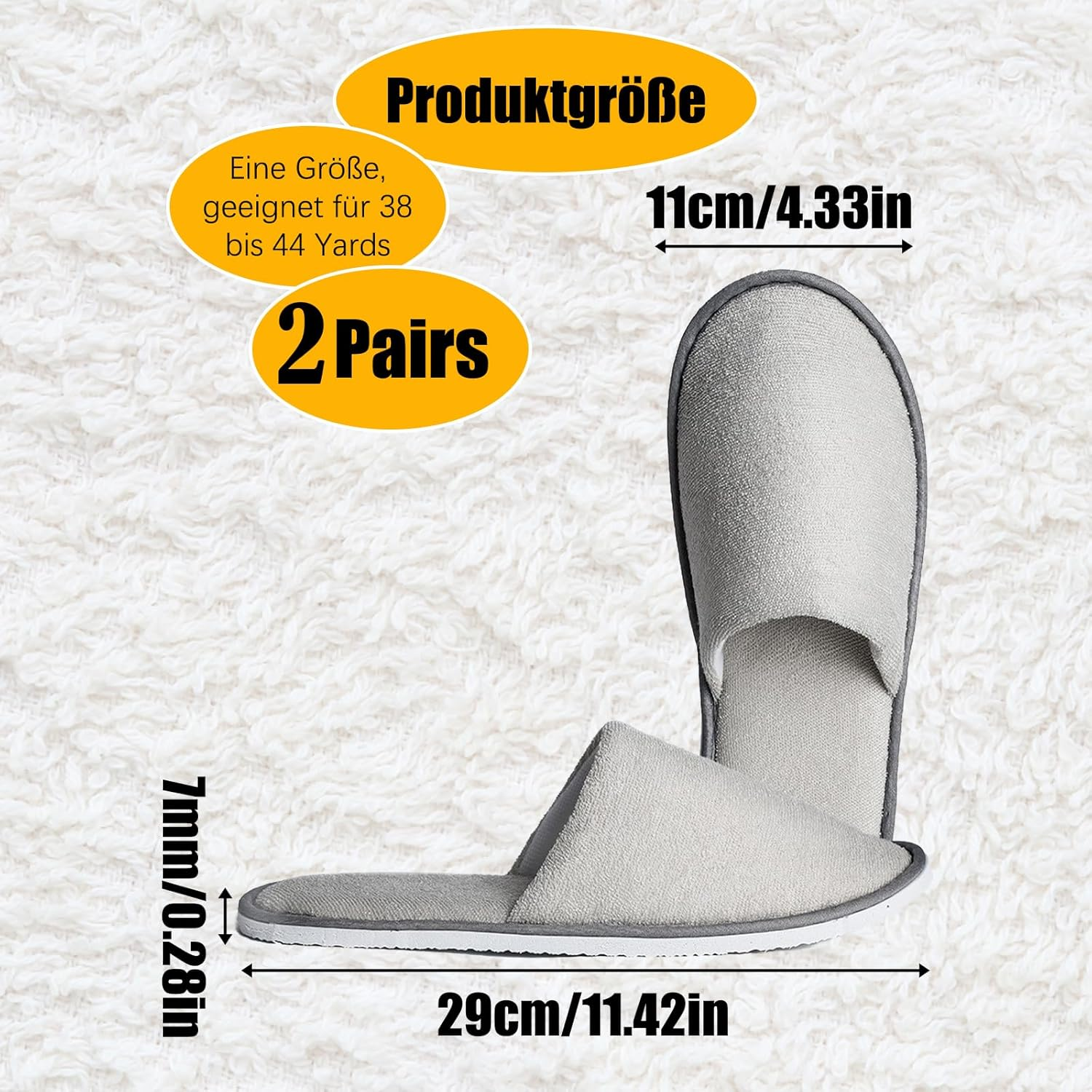 Bbiurer 2 Pairs Hotel Slippers, Non-Disposable Travel Slippers, Plush Pull Velvet Hotel Slippers image number 3