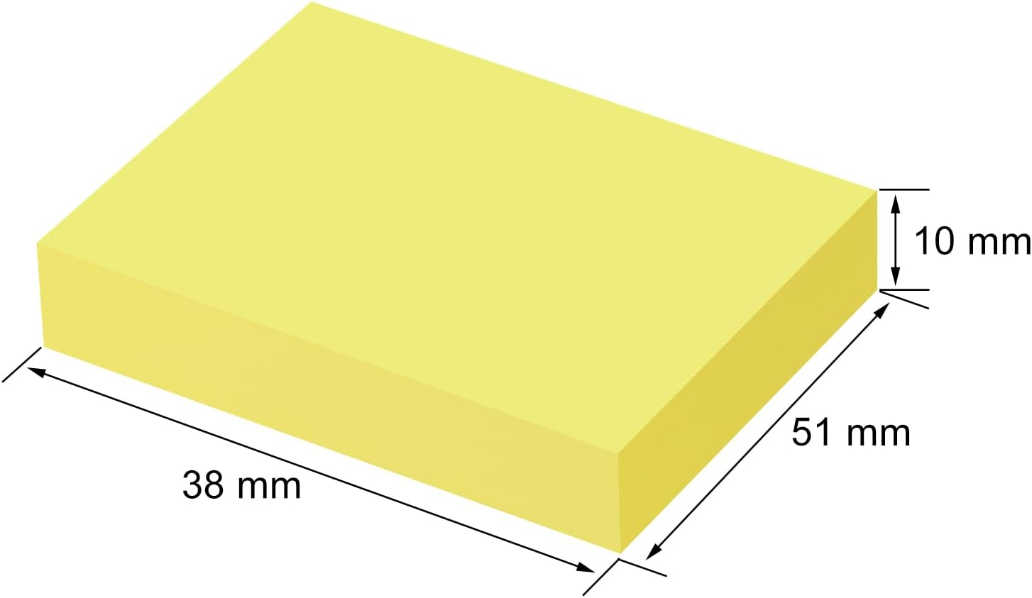 ZCZN 38 X 51 Mm Sticky Notes, 6 Neon Color Self-Stick Memo Note Pads, 100 Sheets/Pad, Small Size, 12 Pads image number 1