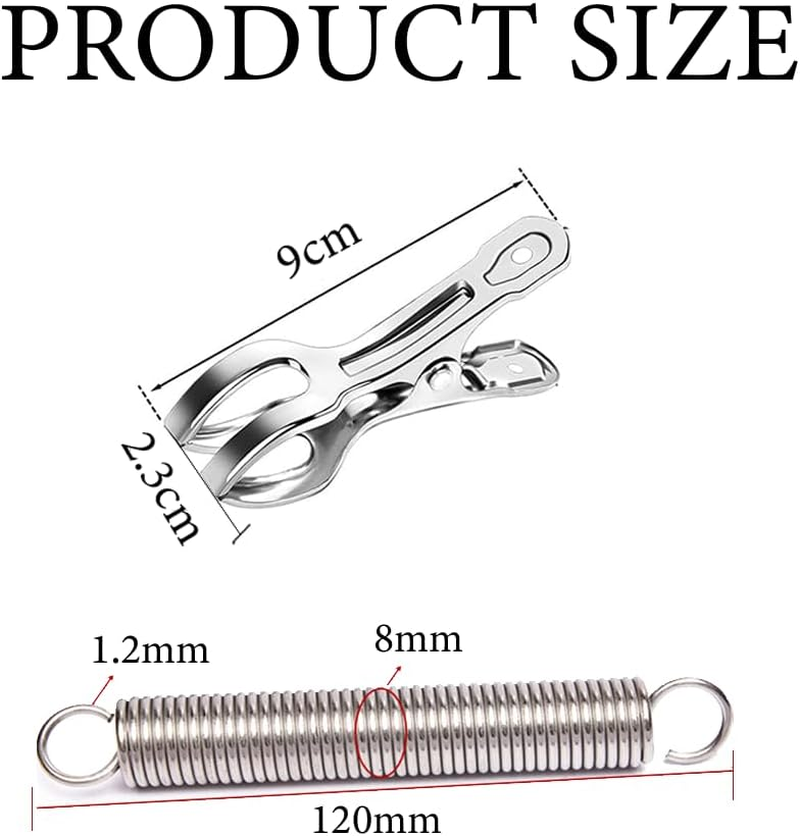 10 PCS Stainless Steel Swimming Pool Cover Clips,For Aboves Ground Pools Solar Cover Clamps,Pool Solar Cover Clips,Solar Cover Attachment Clips image number 3