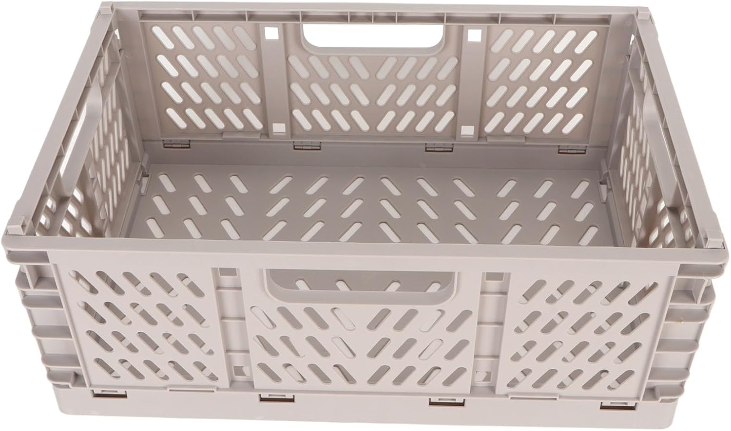 Large Capacity Storage Crate, Collapsible Storage Crate Made from Plastic for Office Laundry, Kids Toys, with Hollow Design Handle