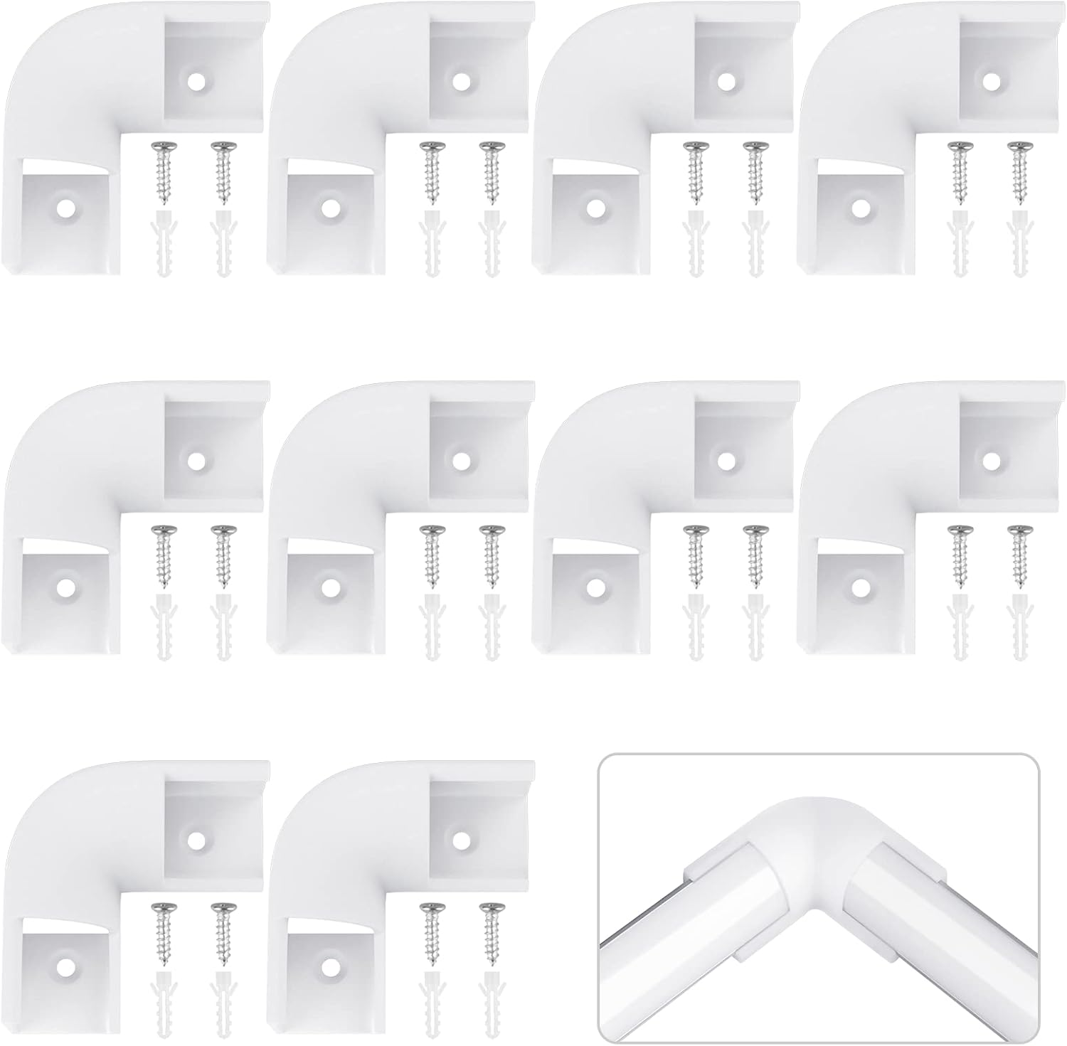 HOMMAND 90 Degrees Corner Connector 10 Pcs, LED Profile Corner Connectors, 90 Degrees LED Channel Corner Connectors for V Shape LED Aluminium Profile, Screws Included image number 2
