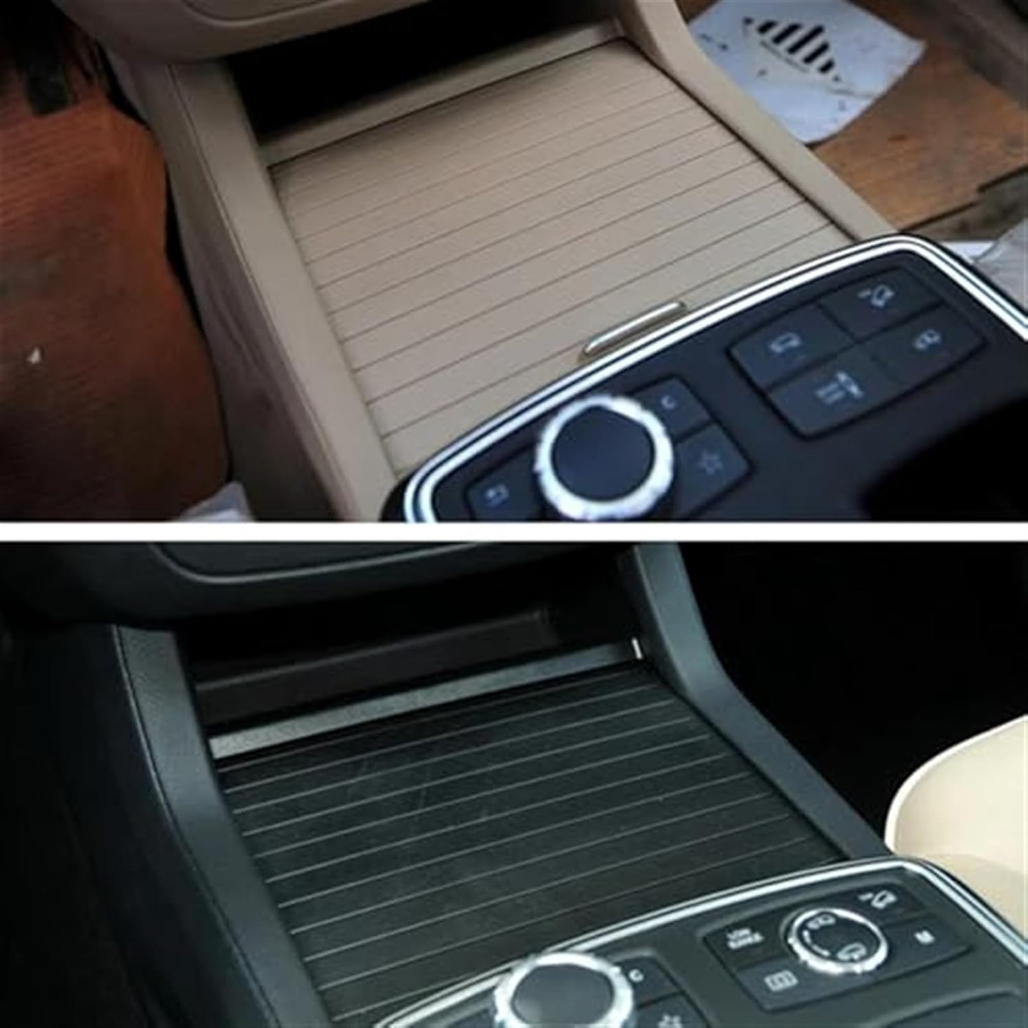 Pizgear Car Center Console Shutters Cup Holder Slide Roller Blind Cover, for Mercedes Benz, Ml/Gl/Gle/Gls Class W166 W292 2012-2018 Automotive Roller Shades image number 2