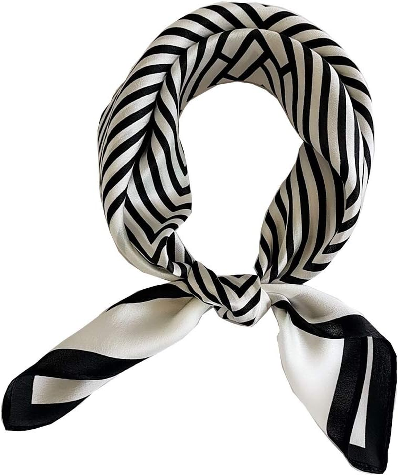 100% Mulberry Silk Scarfs for Women - Lightweight Square Satin Head Scarf - Small Silk Hair Scarf with Gift Packed 21" X 21" image number 2