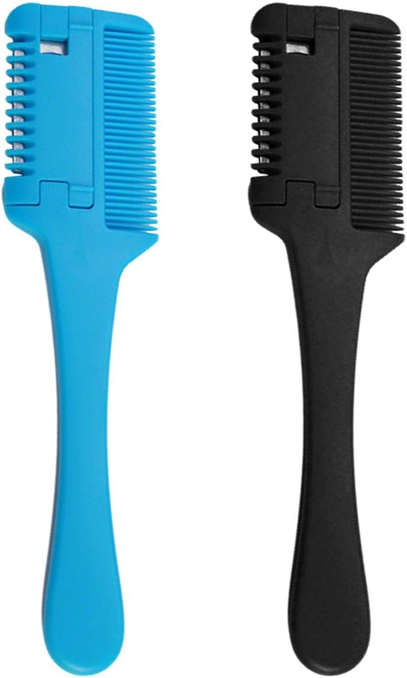 2 Pieces Hair Sharpener Hair Repair Tool Salon Tool DIY Hair Styling Accessories (Black, Blue) image number 2