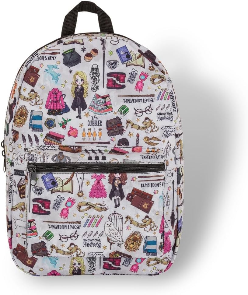 Harry Potter Sketch Backpack, Fits A4 with Internal Padded Laptop/Tablet Pouch, Multi Colour, One Size image number 1
