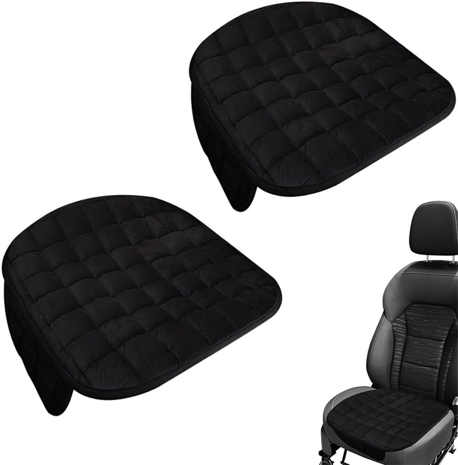 TOMVAES Warm Car Seat Cover Velvet Car Seat Cushion, Breathable Durable Comfortable with Practical Storage Bag Design Suitable for Most Vehicles Front Seats image number 1