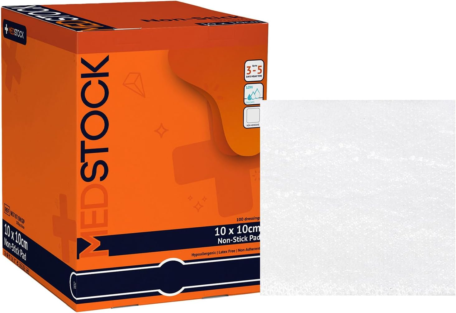 MEDSTOCK Non-Stick Pad, 5CM X 5CM, 50 Count, Gauze Pad Dressing, Non-Stick Wound Care, Surgical Grade, Fragile Tissue Protection, High Absorption, Porous Film Skin Contact Layer, Non Woven Fabric image number 6