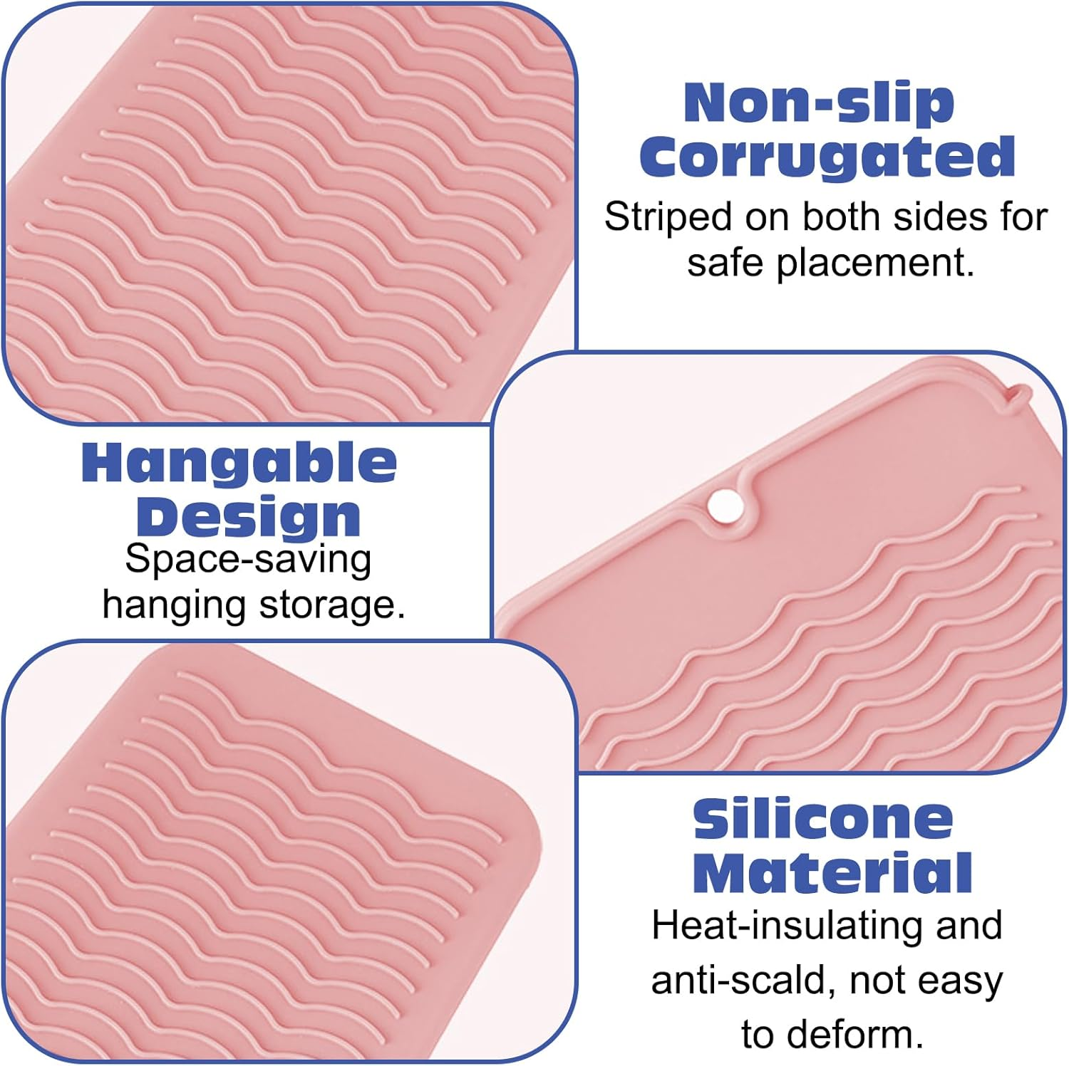 KASESSS Pack of 2 Silicone Mats for Hair Straighteners Curling Irons 2 Sizes Heat Resistant Mat Soft for Straighteners Travel Mat Portable Heat Resistant Mat Bag for Hair Styling Tools image number 5