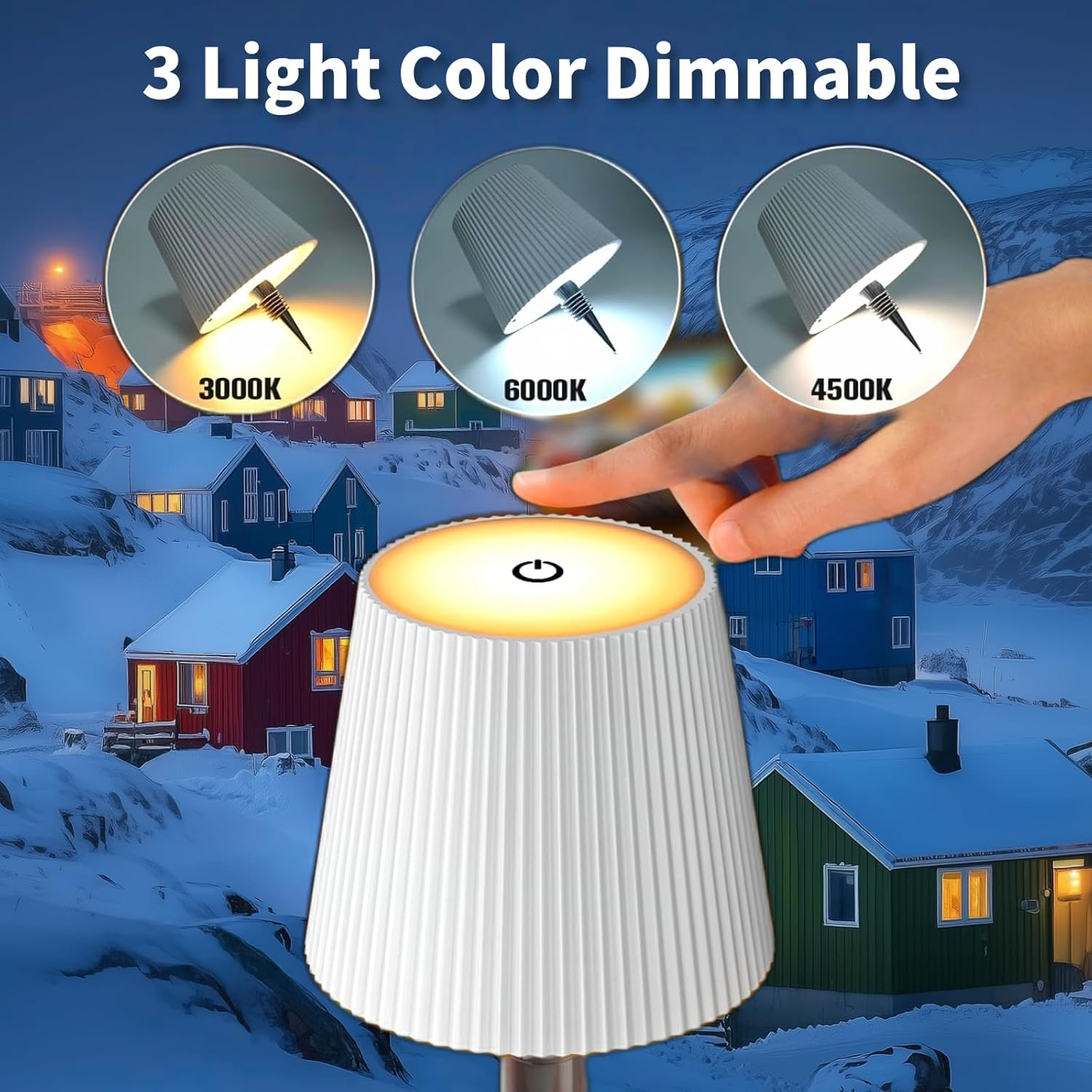 Brabola Wireless Bottle Lamp, Wine Bottle Lamp Kit for Liquor Bottles 3 Color Dimmable Battery Operated Rechargeable Table Lamp Shade for Restaurant, Home,Home, Office, Bar, Christmas (White)