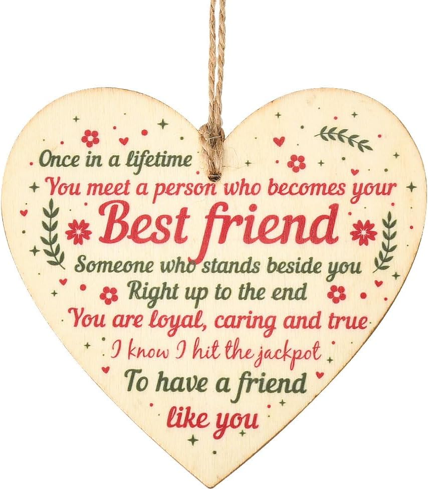 Best Friend Gift Ornaments for Women Girls BFF Friendship Ornament, Bestie Birthday Gifts, Female Friends Themed Party Decorations, Hanging Wall Decor Sign Plaque image number 6