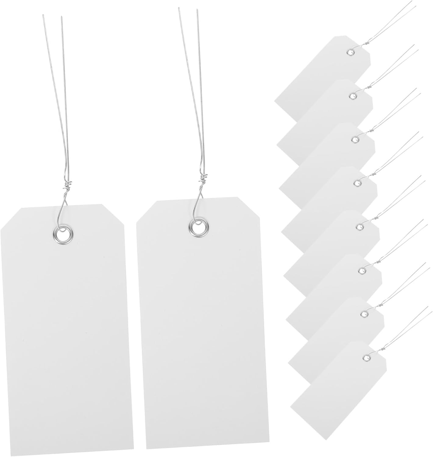 FUNOMOCYA 100Pcs Blank Luggage Tags Wire Writable Hanging Labels for Suitcases Travel Essentials Suitcase Tags image number 4